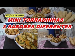 COMO FAZER MINI TORRADA TEMPERADA PARA VENDER 3 SABORES DIFERENTES #RECEITAS#ADRENALINANAMINHACASA