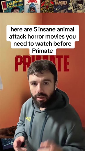 here are 5 insane animal attack horror movies you need to watch before Primate #primate #horrortok #movierecommendations #horrorrecommedations #whattowatch