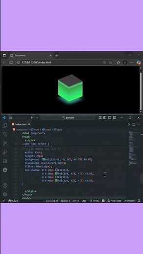 🔥 3D Cube Loader Animation Using Only HTML & CSS | CSS Animation Tutorial 💚