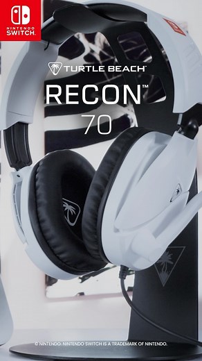 Turtle Beach on Instagram: "Built for victory on Nintendo Switch™, the Turtle Beach® Recon 70 gaming headset features:  Lightweight and comfortable design for hours of play  High-quality 40mm over-ear speakers  Flip-up mic to ensure you are heard loud and clear on games that support in-game chat capability #turtlebeach #nintendoSwitch"