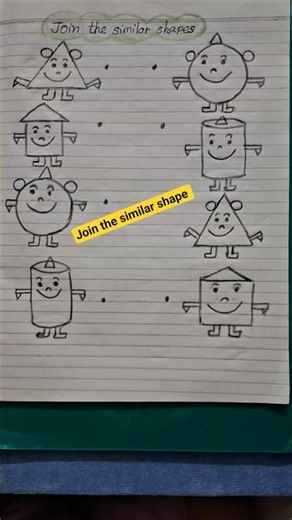 # join the similar shape ✨️# shape recognition # maths worksheet for class -1# shrots