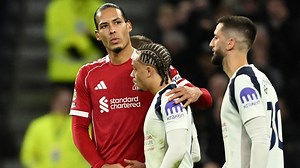 Simons fights back tears as Spurs star sent off for high lunge on Van Dijk