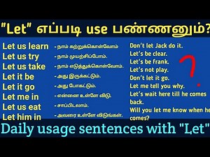 How to use " let" in sentences| Usage of Let| Spoken English class| Spoken English through Tamil