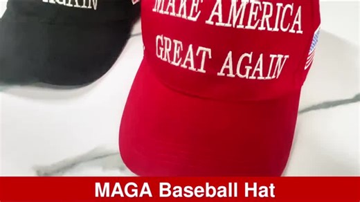 video, Trump 2024 45-47 MAGA Hat Make America Great Again Donald Trump Slogan with USA Flag Baseb...