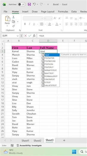 How to use TextJoin formula in Excel! #excelshorts #ytshorts #viralshorts #2ksubscribersplz