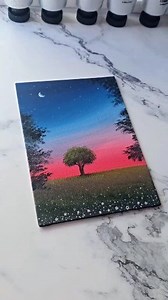 Beautiful Evening Sky Landscape ✨ | Simple Acrylic Painting #reels #artreels #sunsetart #natureart #acrylicart #paintingideas #beginnerart #viralreels #aestheticart #calmingart #arttutorial | Jay Lee Paintings