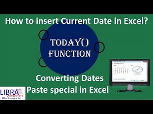 How to insert current date in Excel / Today() Function in Excel.
