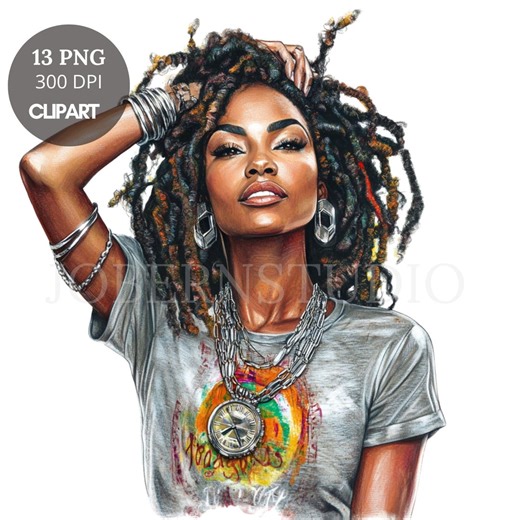 Watercolor Afro Woman Clipart | Black Girl PNG Bundle |printable Stickers Goodnotes, Digital Download | 796 - Etsy UK