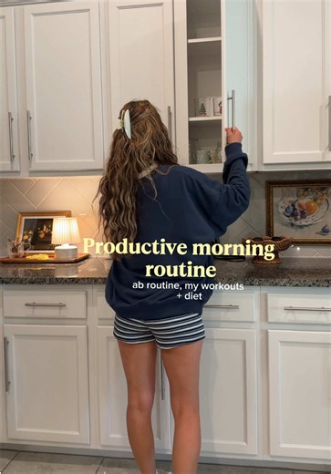 Hii!! 🧘‍♀️✨🎧 I wanted to chat ab routines and how I got “abs” (even though I’ve technically gained weight) And just what a typical productive morning looks like for me! I go on walks twice a day everyday, but my strength workouts I only do 4x a week :) Lmk if there’s anything I can answer for yall or want me to touch more on! #productivemorningroutine #morningmotivation #morninginmylife #wellness