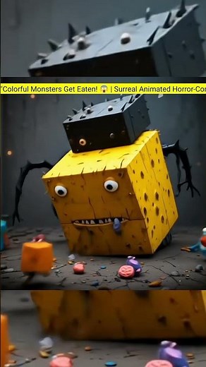 "Colorful Monsters Get Eaten! 😱 | Surreal Animated Horror-Comedy" #shorts