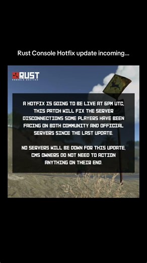 Rust Console Hotfix update incoming…#shorts #rust #rustconsole