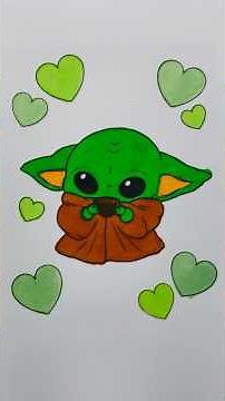 Baby Yoda Drinking Cup Coloring | Cute Grogu Drawing | Relaxing Coloring Video #babyyoda