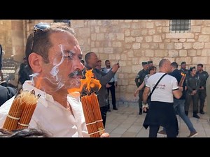 THE MIRACLE OF THE HOLY FIRE. Church of The Holy Sepulcher. Jerusalem.