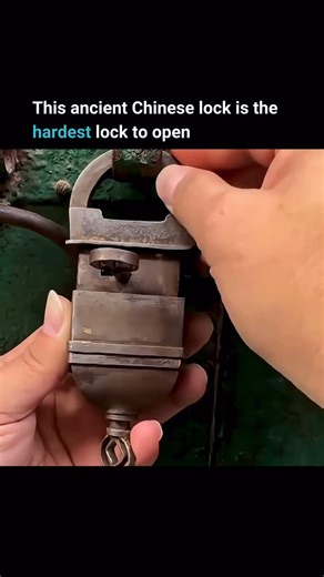 Furiouslytech on Instagram: "Traditional Chinese brass locks are far more complex than modern locks. Modern locks require one key turn and you’re done. These old locks work completely differently. They have multi-stage mechanisms with spring-loaded parts and multiple internal pins. The key itself is just a thin rod with specific notches cut into it. You have to perform a sequence of moves in the right order to open the lock. It functions as part lock, part puzzle. You need to know exactly how to