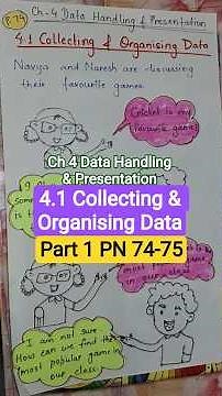 4.1 Collecting & Organising Data Chapter 4 Data Handling & Presentation Maths Ganita Prakash Class 6