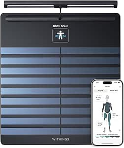 WITHINGS Body Scan - Smart Scale with Segmental Body Composition Analysis, Weighing Scales Body Weight & Vascular Age, Visceral Fat, Heart Rate, iOS/Android