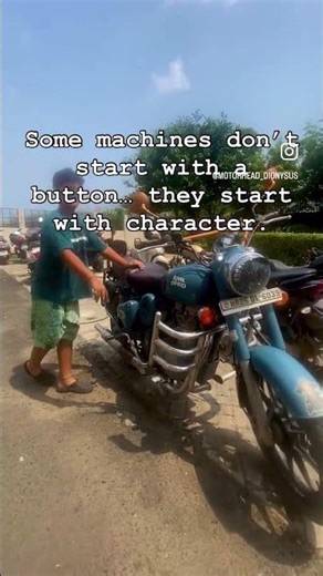 Legends aren’t push-button started. #Classic500 #RoyalEnfield #OldSchoolCool #KickStart #bullet