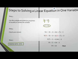 Solving Linear Equations Single Variable