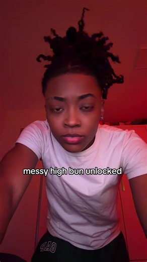 messy high bun w/ locs unlocked #locjourney #starterlocs #fyp #loccommunity #wlw