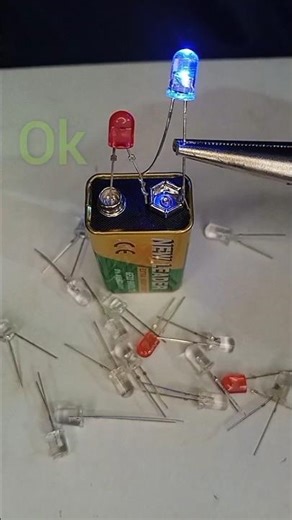 LED with 9v battery#shortvideos #diy #experiment #trending #shortsfeed #shorts #viral #tiktok #for