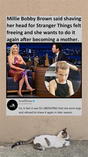 Millie Bobby Brown liked shaving her head for Stranger Things & want to do it again #milliebobybrown