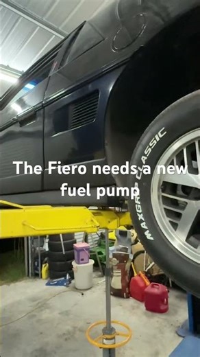 The Fiero needs a new fuel pump. It’s up on the lift getting ready to bring the fuel tank down.