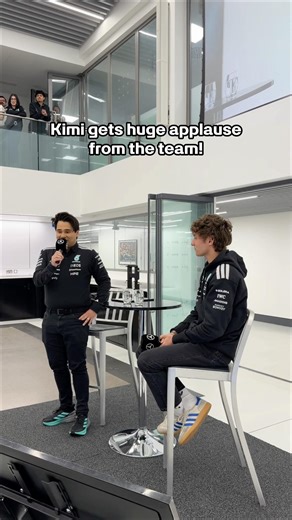 Kimi gets a standing ovation from the Team