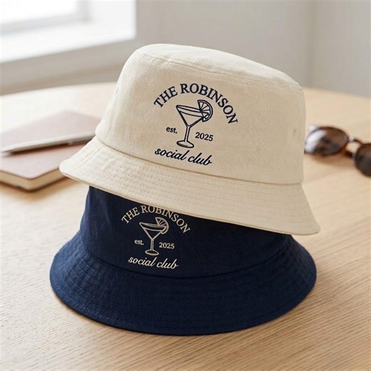 Custom Embroidered Bucket Hat, Personalized Bachelorette Party Favors, Vintage Washed Cotton Sun Hat, Bridesmaid Gift - Etsy