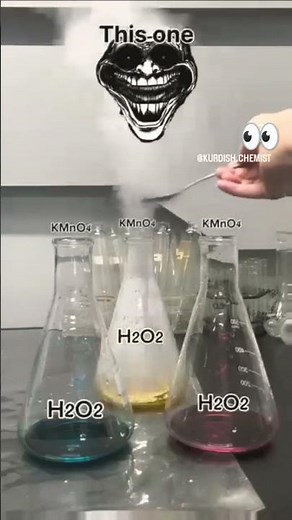 Normal kMnO4 experiment V/S vigorous with H2O2 #chemistryexperiment #scienceeducation #chemisty