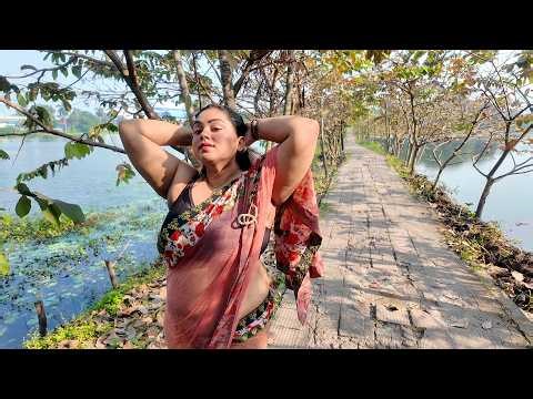 ✨ Floral Saree in Nature | Plus Size Model Eti | Kolkata Park Fashion Shoot ✨