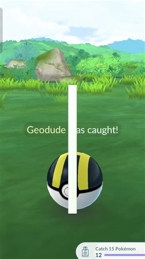 Catching wild pokemon Geodude #pokemon #pokemongo #shinypokemon #geodude