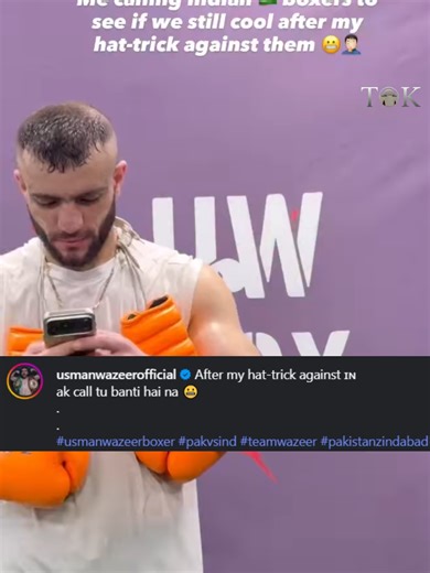 Pakistani boxer Usman Wazeer trolls Indian boxers after completing a hat-trick against them #TOKSports #UsmanWazeer