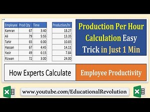 Production Per Hour Calculation Easy Trick in 1 min For Excel User