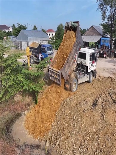 58K views · 946 reactions | Professionally Completed Project! Clearing the Flooded Pond with Skill — Trucks Unloading & D20A Dozer Pushing Soil | Excavator Bulldozer | Facebook