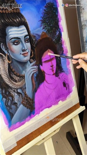 Shiv ji ❤️ Maa Parvati 🙏🏻 Acrylic Painting #shivji #parvatimaa #shivparvati #acrylic #painting