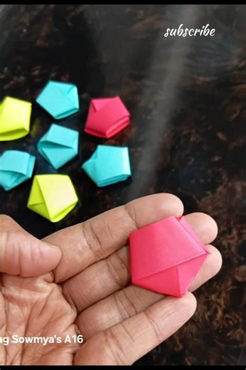 Origami Lucky Star |How to fold| Origami Lucky Star | 2 Minute Easy Origami Cube Tutorial #diy #art