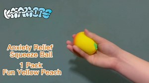 Squishy Stress Dough Ball Yellow Peach Squeeze Toys (1 Pack) - Stretchy Fruit Stress Balls for Kids and Adults, Squishy Peach Squeeze Fidget Toys for Party Favors, Anxiety Relief, Autism, ADHD