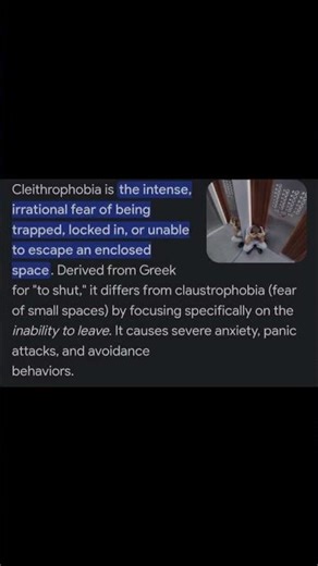 It's not claustrophobia. Misdiagnosed.