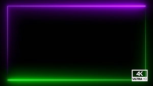 Neon Green & Purple Frame Overlay Background 4K Looped V11