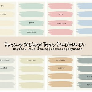Spring Cottage Tags Sentiments/scrapbooking Paper/ Vintage Paper/junk Journal Paper/bible Journaling - Etsy