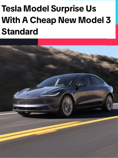 The Model 3 Standard represents a $5,500 savings over the Premium Rear-Wheel Drive. In the Standard, you get a different set of 18-inch wheels, just three color choices—white, black, or gray—and a simpler interior with cloth seats and trim, no ambient lighting, a manually adjustable steering column, no ventilated seats, and no rear screen. #foryoupage #tesla #teslamodel3 #teslamodel3standard #teslatok