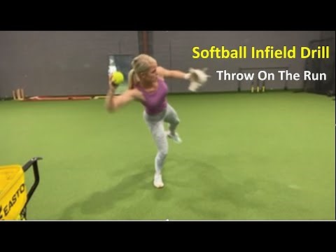 Softball Infield Drill- Throwing On The Run