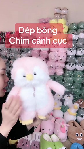 Dép bông chim cánh cụt dễ thương cho nàng