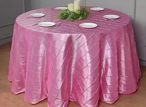 Elegant Eggplant Pintuck Taffeta Round Tablecloths for Wedding