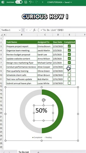 How to Create a Visual Progress Tracker in Excel | Computergaga posted on the topic | LinkedIn