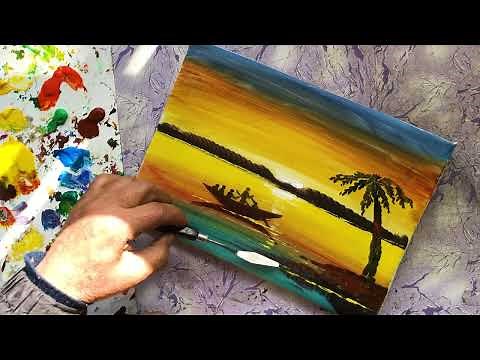 How to Paint a Beautiful Sunset | Step-by-Step Acrylic Tutorial"