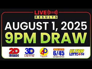LIVE 9PM PCSO LOTTO RESULTS TODAY AUGUST 1 , 2025 | SWERTRES EZ2