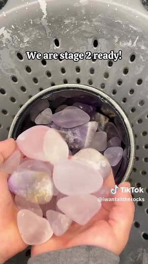 #rocktumbling quartz from @roughstonerocks part4, let’s get stage 2 rolling! #iwantalltherocks #quartz #amethyst #crystals