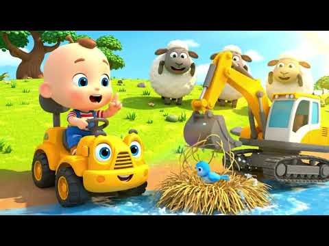 Digger Song for Kids | 3D Construction Truck Cartoon & Fun Nursery Rhyme