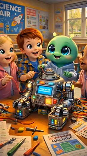 Kid Builds AI Robot for School Project and SHOCKS Everyone! #avengers #shorts